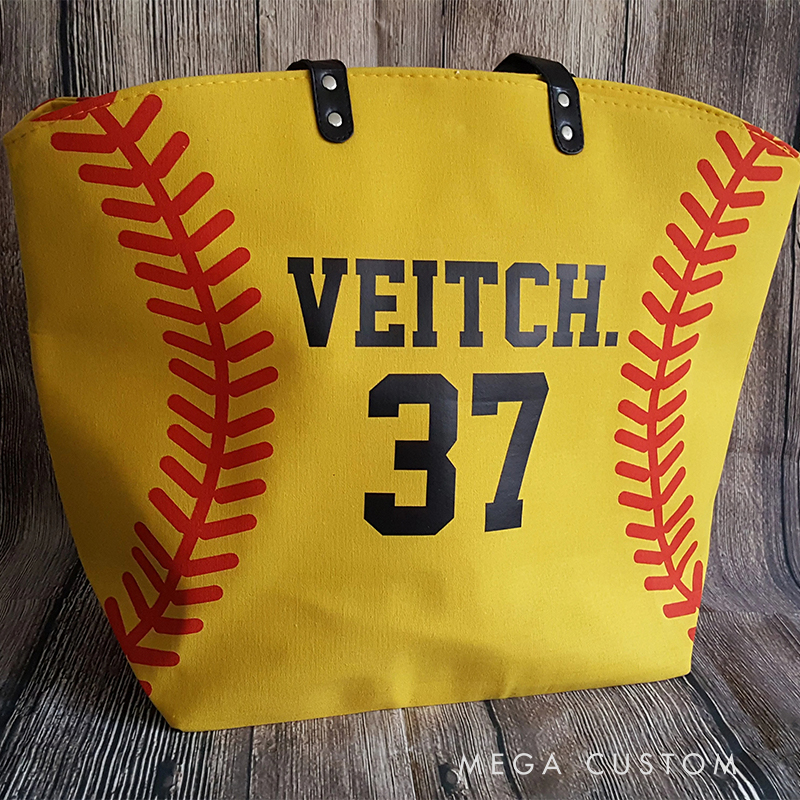  Personalized Sports Enthusiasts Tote Bag with Custom Name and Number 