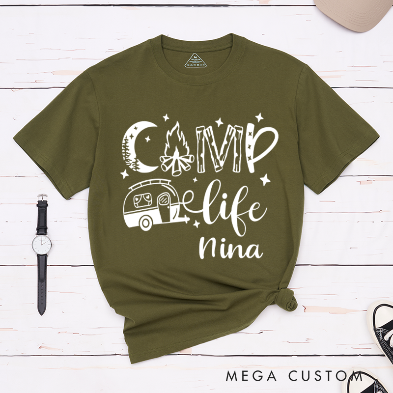Personalized Summer Camp Life T-Shirt Hiking Trip Camping Shirt Gift Nature Adventurers Lovers Gift