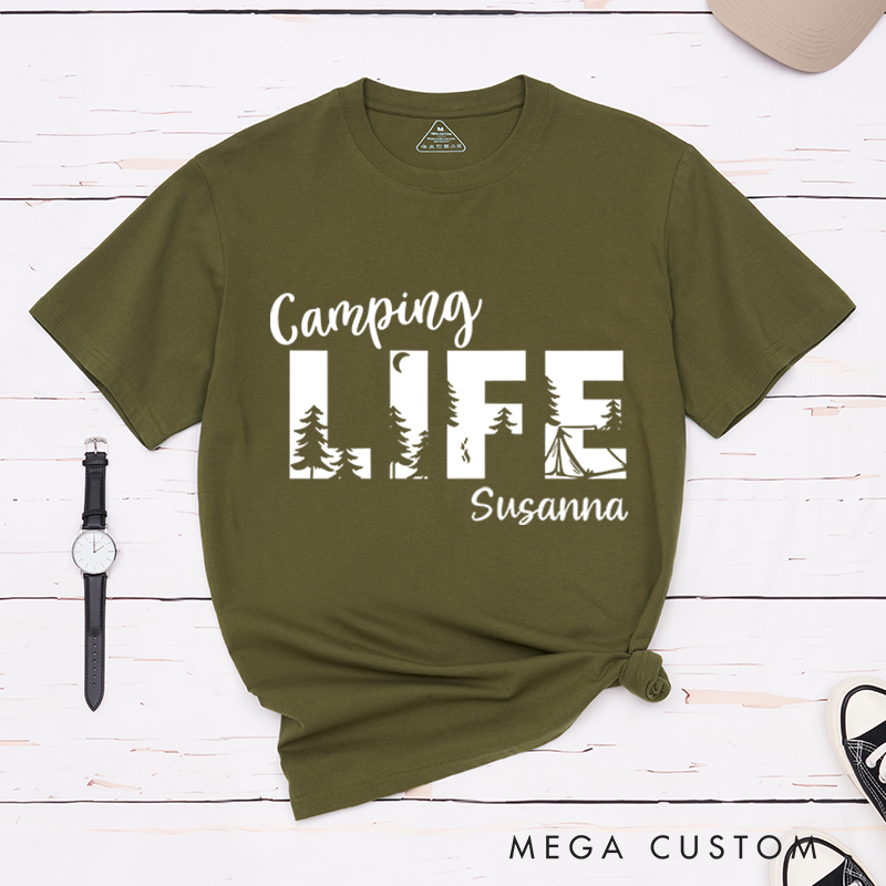 Personalized Camping Life T-Shirt Nature and Camping Mountain Shirt Travel Adventurers Lovers Gift