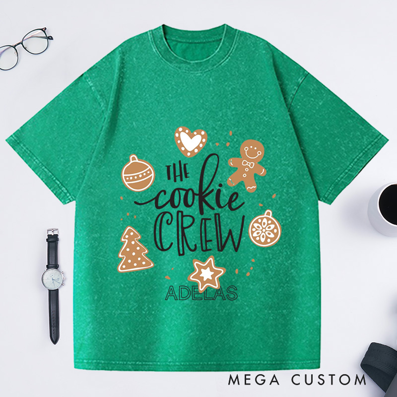 Personalized The Cookie Crew Washed T-Shirts Christmas Cookie Crew Shirt Cookies Shirt