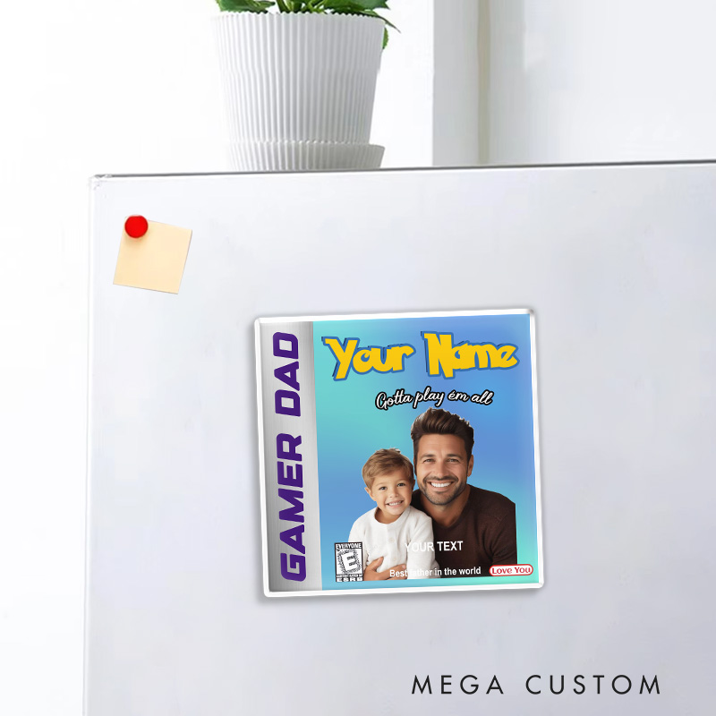 Personalized Game Card Cover Fridge Magnets for Dad Gamers Magnets Father's Day Anime Lovers Gaming Fridge Decal