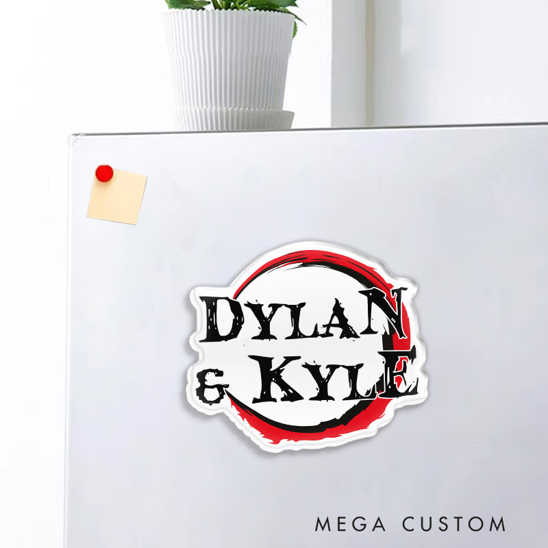 Personalized Demon Anime Name Fridge Magnets Japanese Manga Comic Magnets for Anime Lovers Fridge Decal