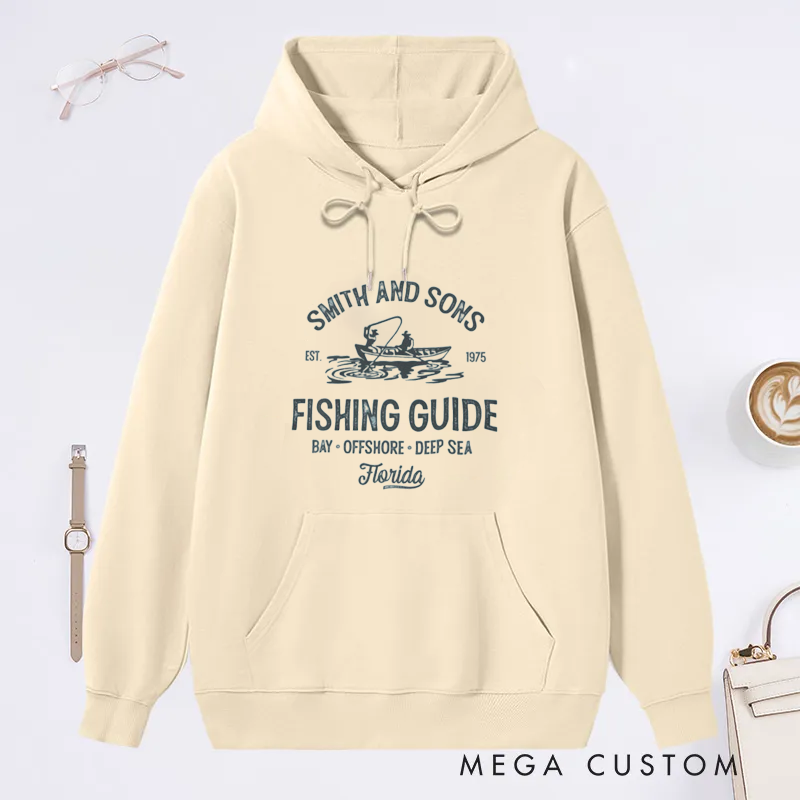 Personalized Fishing Guide Offshore Bay and Deep-Sea Adventures Classic Hoodie for Fishing Lover