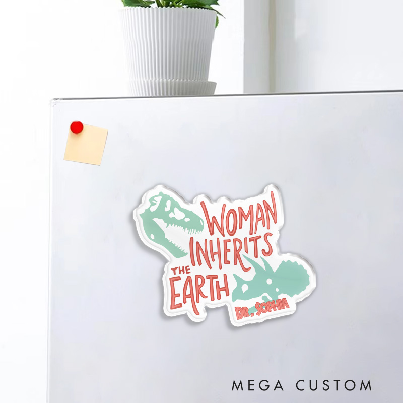 Personalized Woman Inherits Earth Movie Fridge Magnets Dinosaur Magnets for Movie Lovers 90s Park Guest Fridge Decal
