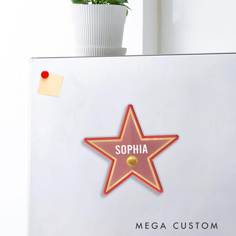 Personalized Mom of Fame Fridge Magnets Funny Mother's Day Movie Magnet Star Magnets for Mother Mum Fridge Decal