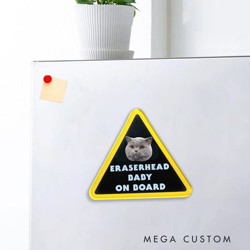 Personalized Vintage Baby on Board Movie Fridge Magnets Retro Film Magnets Photo Fridge Decal