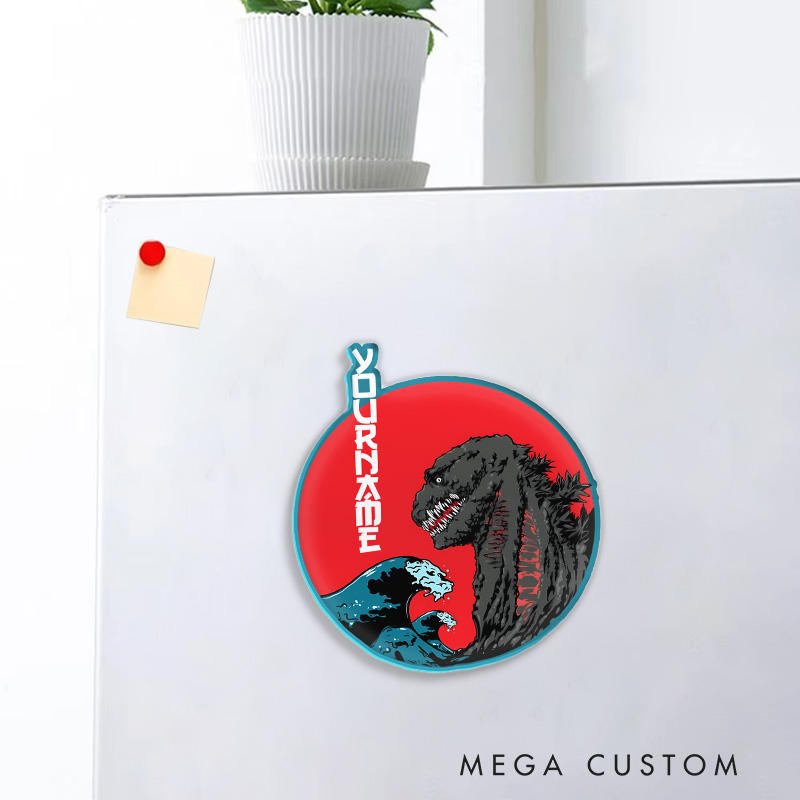 Personalized Japanese Monster Last Funny Movie Fridge Magnets Kaiju Movie Magnets for Monster Film Lovers Halloween Fridge Decal