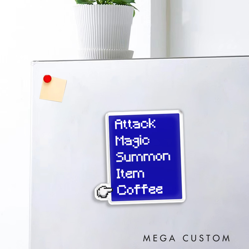 Personalized Fantasy Game Fridge Magnets Operation Menu Video Game Magnets Geek Gaming Nerd Fridge Decal