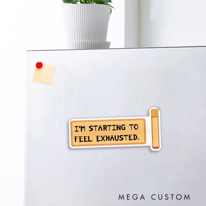 Personalized Starting to Feel Exhausted Game Fridge Magnets Farming Gamer Magnets Valley Geek Gaming Nerd Fridge Decal