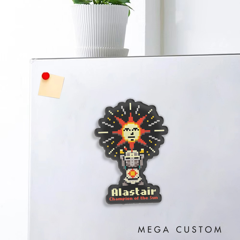 Personalized Pixel Praise the Sun Gothic Game Fridge Magnets Video Game Magnets Undead Fridge Decal Halloween