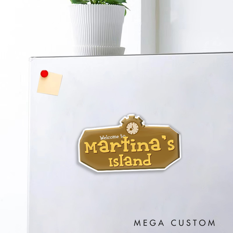 Personalized Your Island Fridge Magnets Video Game Magnets Island Building Game Fridge Decal