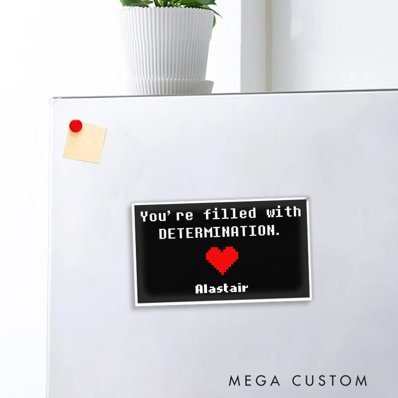 Personalized Determination Pixel Game Fridge Magnets Video Game Magnets Motivational Game Fridge Decal