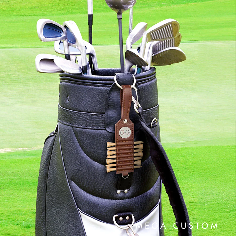 Personalized Leather Golf Tee Holder with Customizable Designs for Golf Enthusiasts