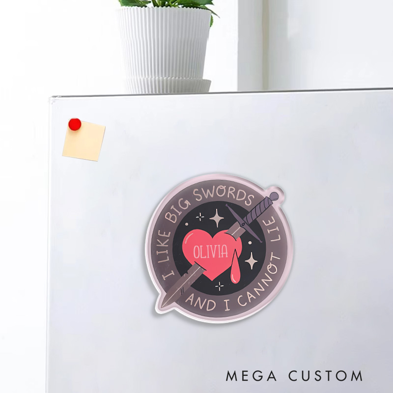 Personalized I Like Big Swords Fridge Magnets DND Game Magnets Dungeons and Dragons Gamers Fridge Decal