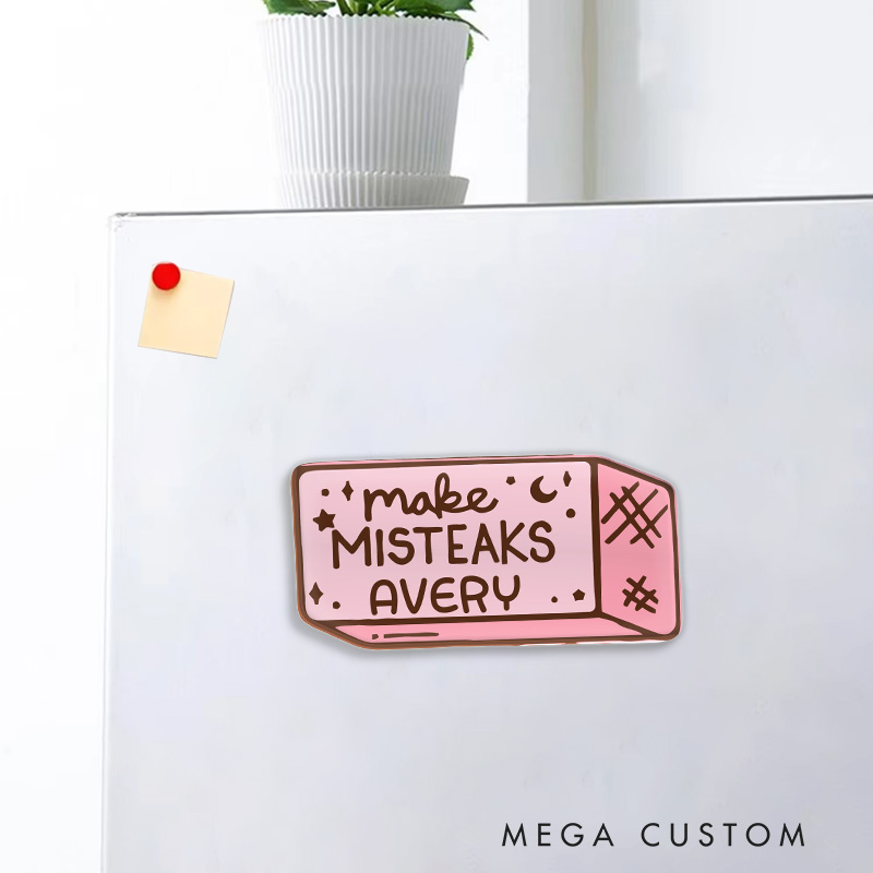 Personalized Make Misteaks Artist Fridge Magnets Eraser Rubber Motivational Magnets Art Lover Illustration Fridge Decal