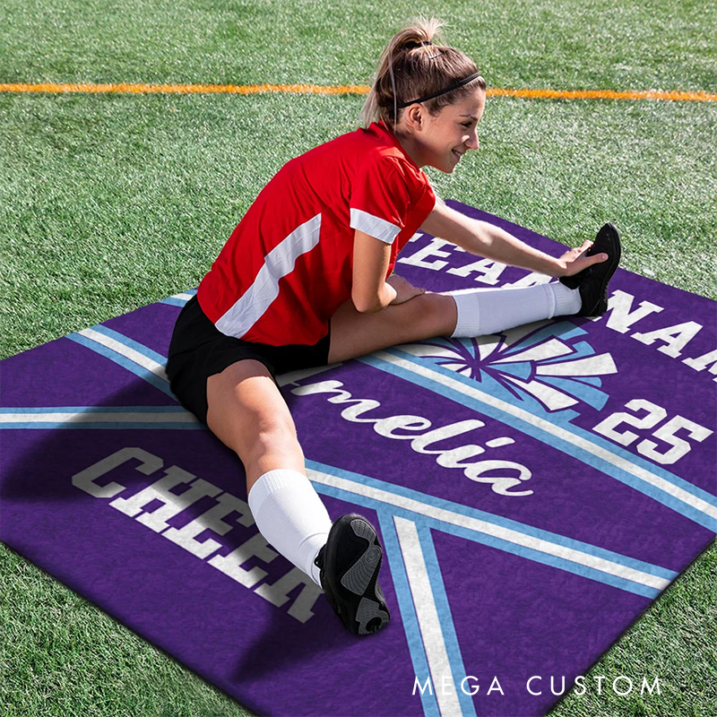 Personalized Cheerleading Blanket with Custom Team Name Year and Name Design