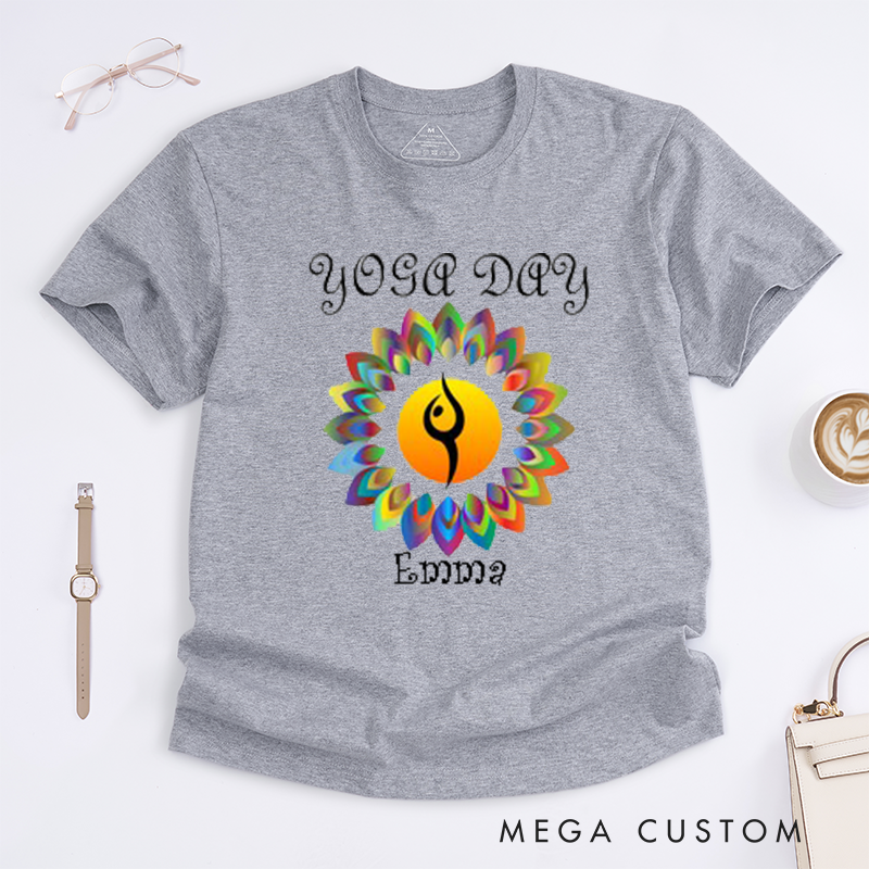 Personalized Yoga T-Shirt Meditation T-shirt Girl Yoga T-Shirt Yoga ustom Tee Yoga Class Shirt Yoga Gifts Yoga Group Shirt