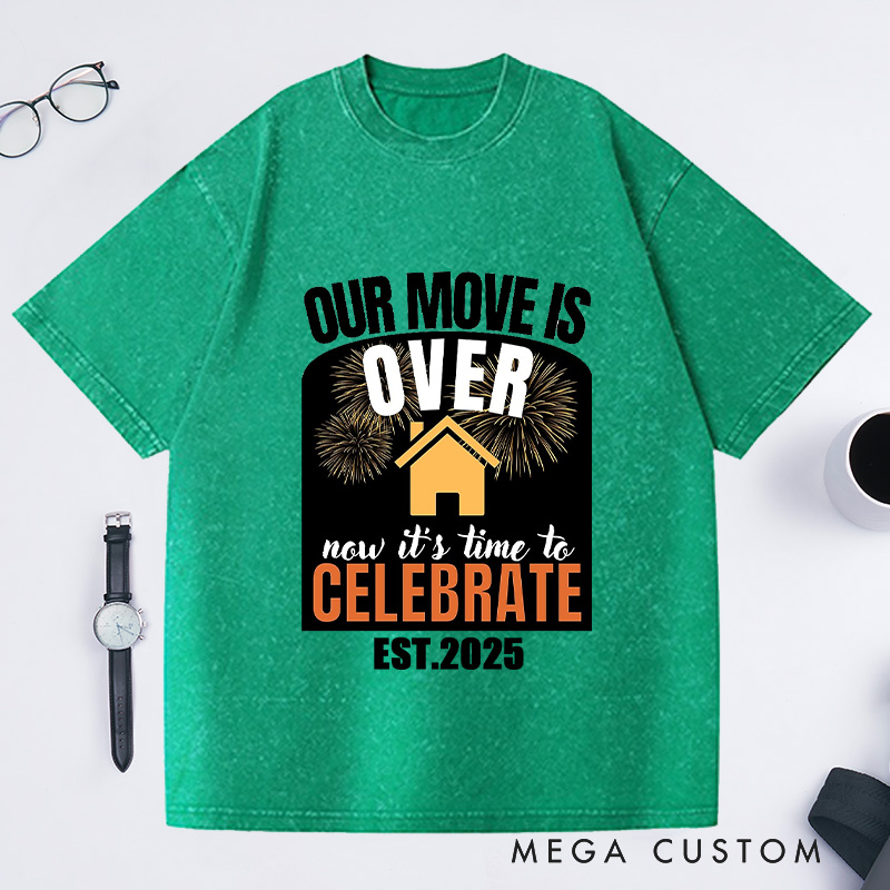 Personalized Move Over Celebration T-Shirt Housewarming Custom Joyful New Beginnings Gift