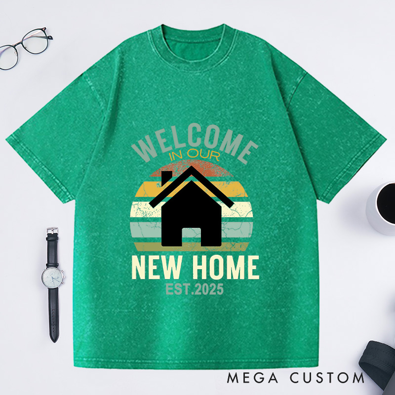 Personalized Welcome New Home T-Shirt Housewarming Custom Retro Celebration Keepsake