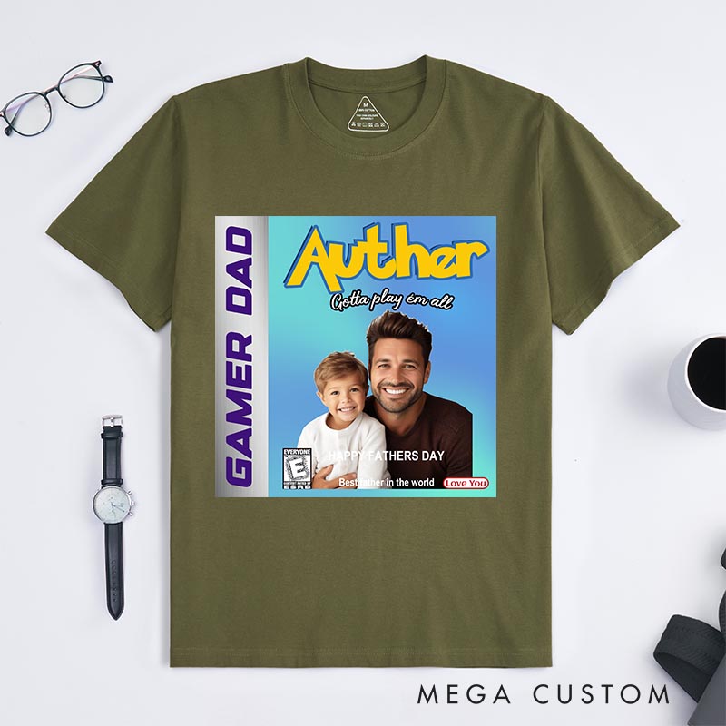 Personalized Game Card Cover Classic T-Shirts for Dad Gamers Father's Day Anime Lovers Gaming Shirt