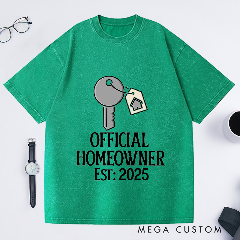 Personalized Official Homeowner T-Shirt Housewarming Custom Key Tag Celebration Gift