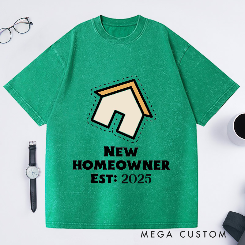 Personalized New Homeowner T-Shirt Housewarming Custom Dotted House Celebration Gift