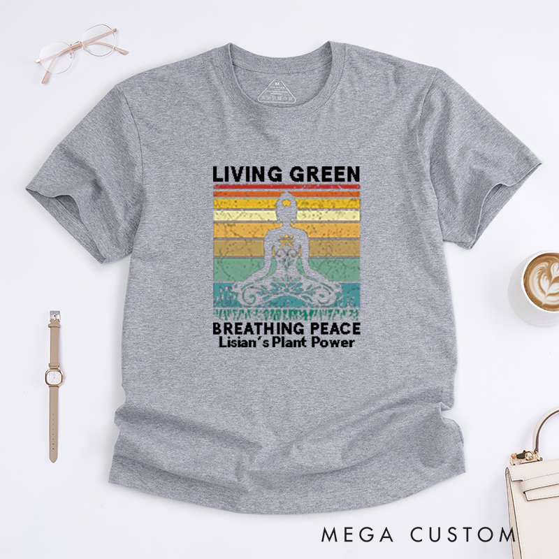 Personalized Powered By Plants Yoga T-Shirt Excitation T-Shirt Positive Yoga Lover T-Shirt Yoga Gift for Her
