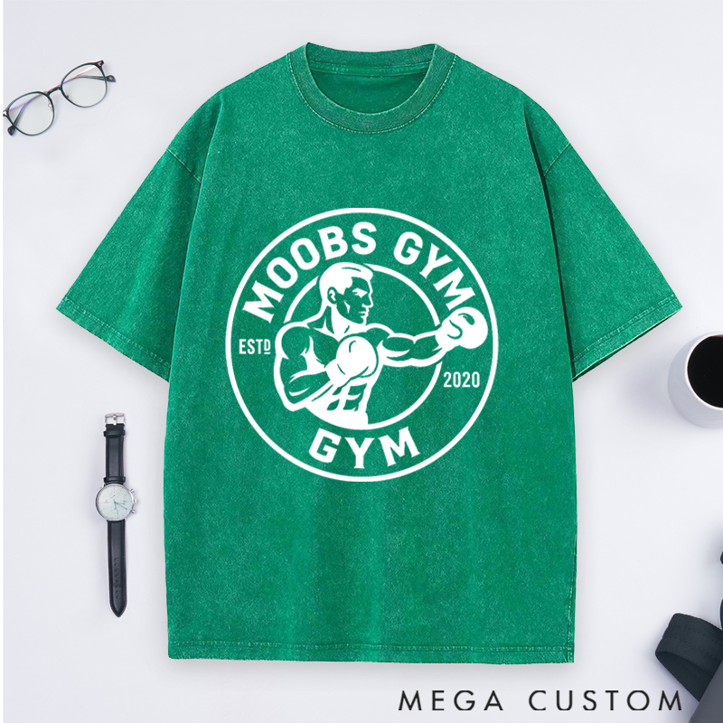 Personalized Fitness Everyday Washed T-Shirts with No Pain No Gain for Fitness Enthusiasts Bodybuilders and Gym Lovers