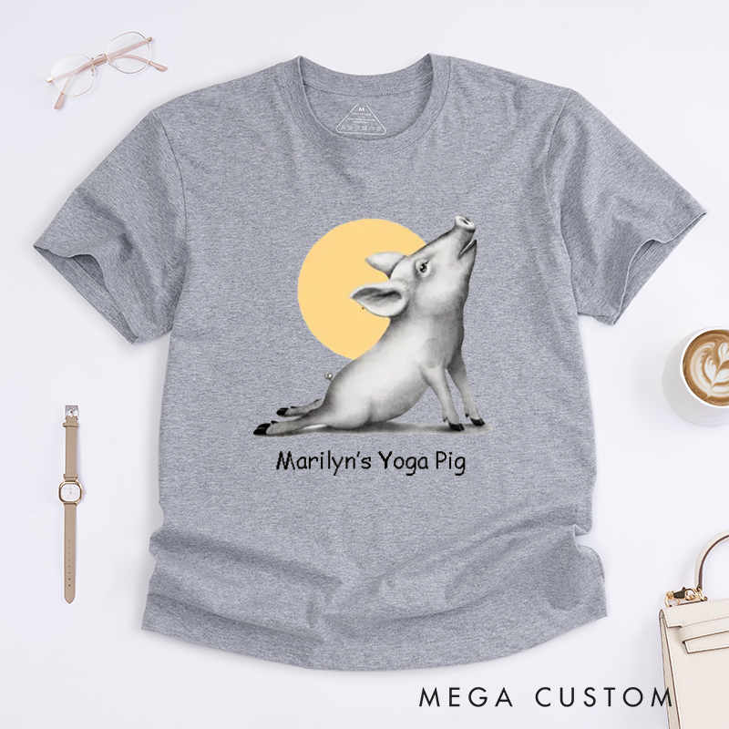 Personalized Vintage Style Animal Yoga Classic T-Shirt Meditation Series The Upper Facing Pig  Kindness And Respect for All T-Shirt
