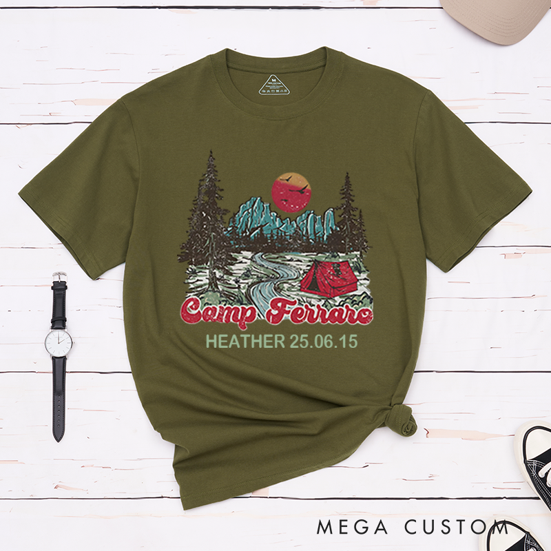 Personalized Vintage Camp Shirts T-Shirt Wild in The Woods Tees Gift for Outdoors Travel Lover