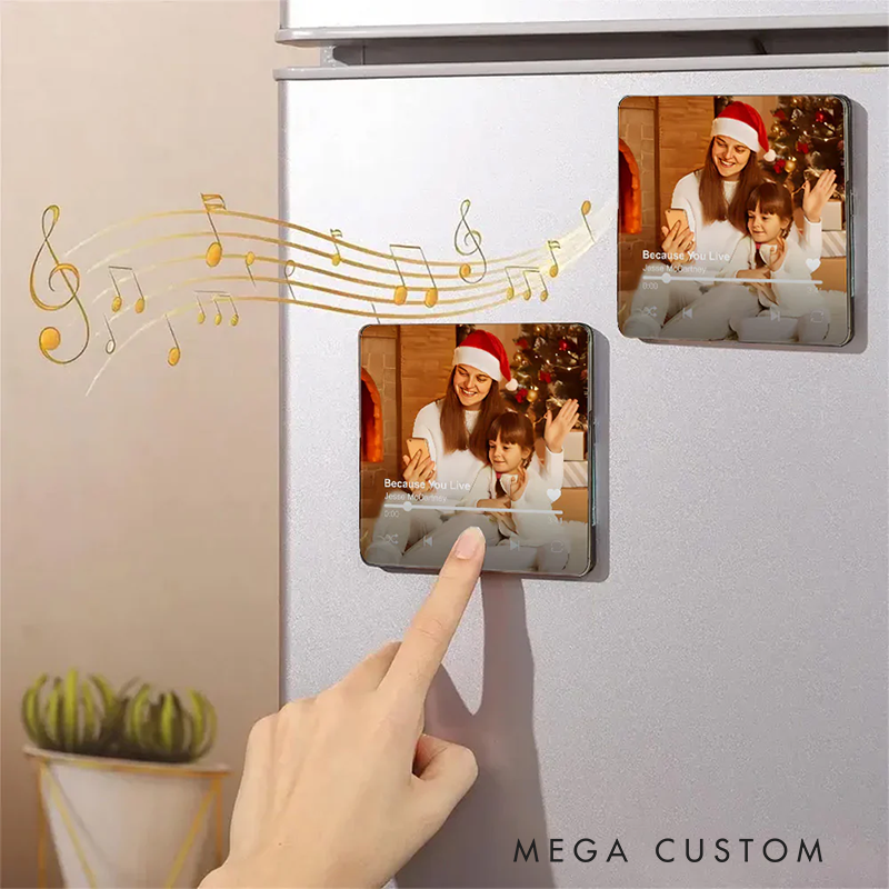Personalized Song Fridge Magnet and Custom Music Refrigerator Magnets and Photo Fridge Magnet and Anniversary Christmas Gifts for Him