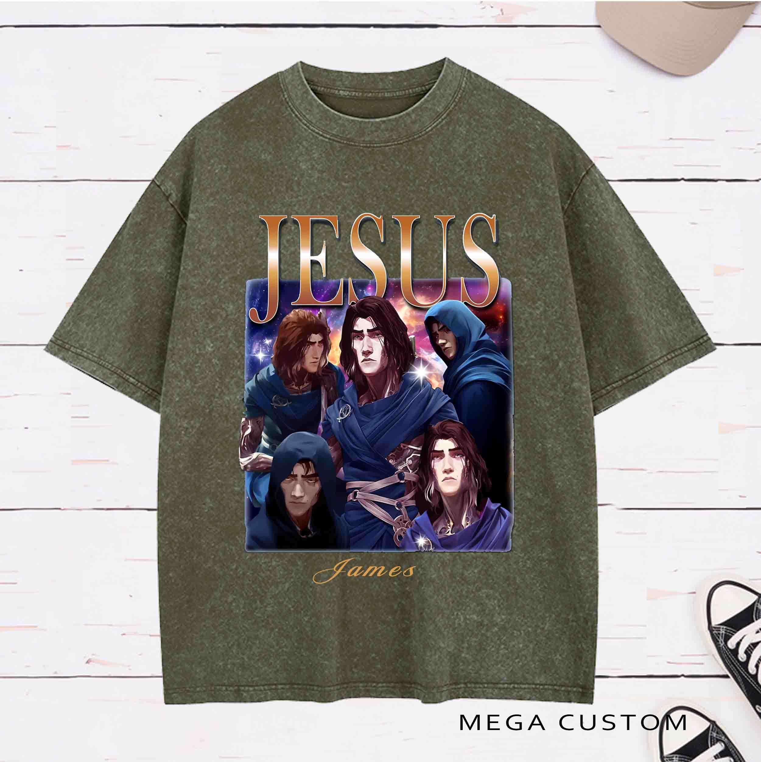 Personalized Character  Viktor Jesus Washed T-Shirt with Name Birthday Easter Gift for Christian