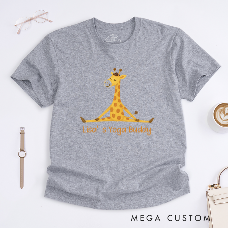 Personalized Mini Yogi T-Shirt Meditation T-Shirt Yoga Gift Mindful T-Shirt Yogi Mom T-Shirt Giraffe T-Shirt