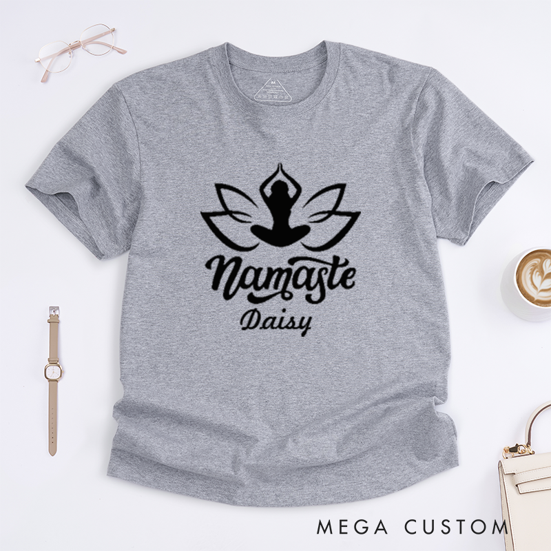 Personalized Yoga Namaste T-Shirt Mandala Yoga Lover T-Shirt Lotu T-Shirt Yoga Pose T-Shirt Meditating Gift T-Shirt