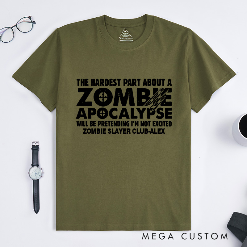 Personalized Zombie Apocalypse T-Shirt Doomsday Game Enthusiasts Shirt Gift for Geek Nerd Lovers 
