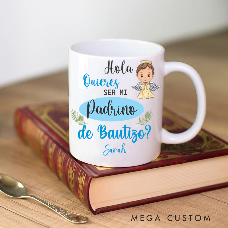 Personalized Hola Quieres Ceramic Mug with Name Birthday Gift for Christian Positive Affirmation Religious Gift for Christian