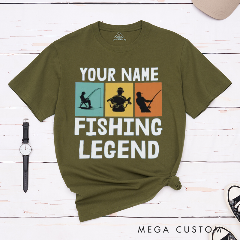 Personalized Fishing Legend T Shirt for Anglers Great Gift for