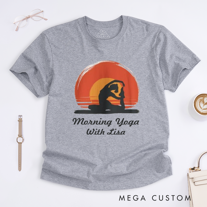 Personalized Morning Yoga T-Shirt Good Morning Yoga T-Shirt Sunrise T-Shirt Yoga Lovers Yoga Instructor Yoga Gift