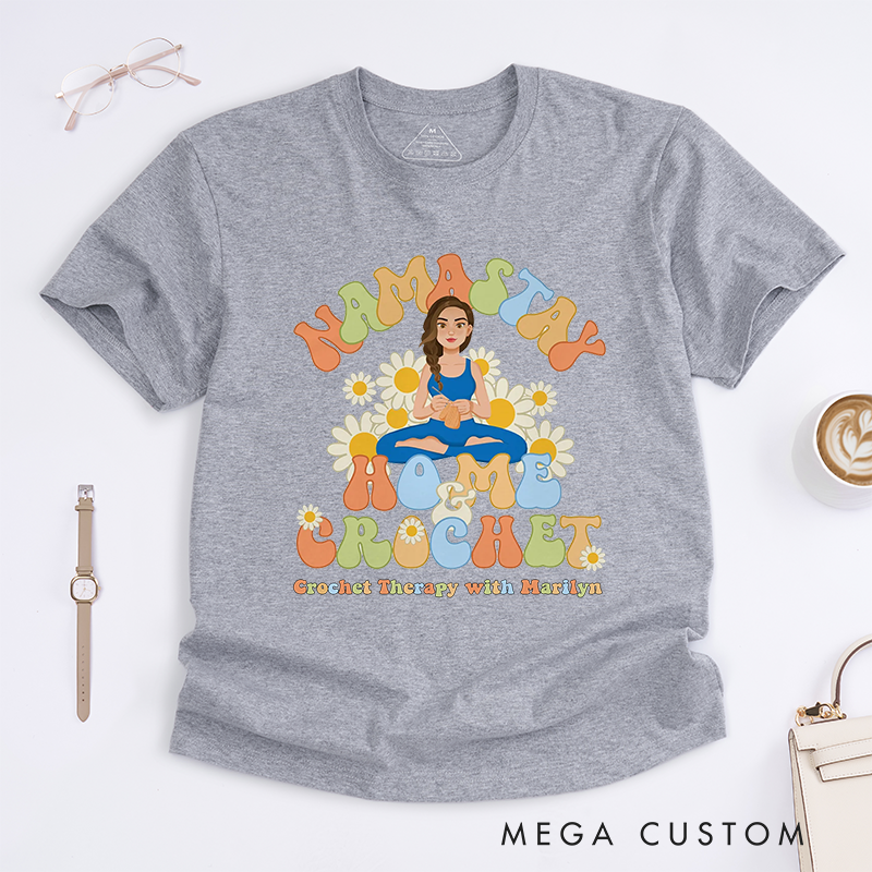 Personalized Namastay Home Yoga T-Shirt Yoga Gift for Mom and Grandma Yoga Lover T-Shirt
