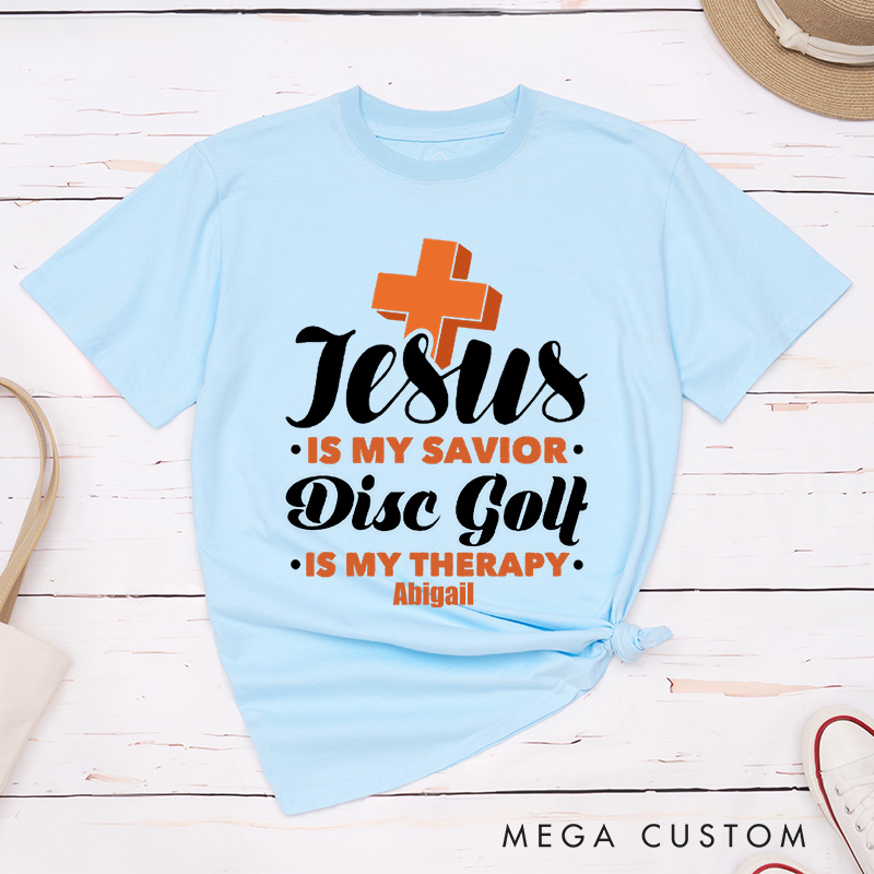 Personalized Jesus Is My Savior Classic T-Shirt with Custom Name Inspirational Shirt Religious Birthday Gift for Christians