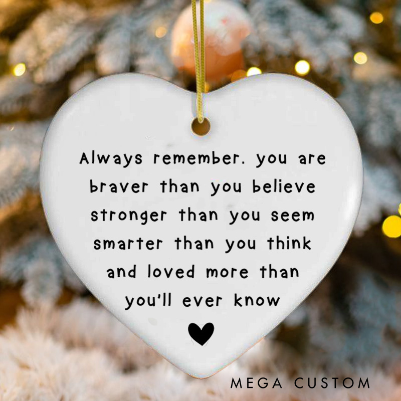 Personalized Heartwarming Encouragement Message Christmas Ornament