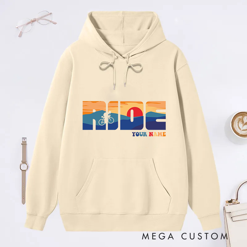 Personalized Ride Classic Hoodies with Cycling and Adventure Design for Outdoor Adventures Riding Cycling Biking Enthusiasts