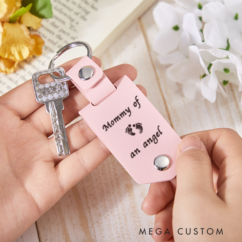 Personalized Loss Memorial Keychain Mommy Daddy of an Angel Keyring Miscarriage Keepsake Baby Memorial Jewelry Gift for Infant Loss