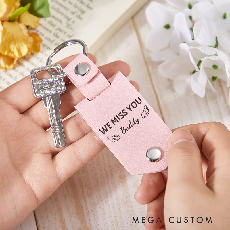 Personalized Photo Memorial Keychain for Loss of Loved One We Miss You in Loving Memory Keyring Memorial Remembrance Sympathy Gift