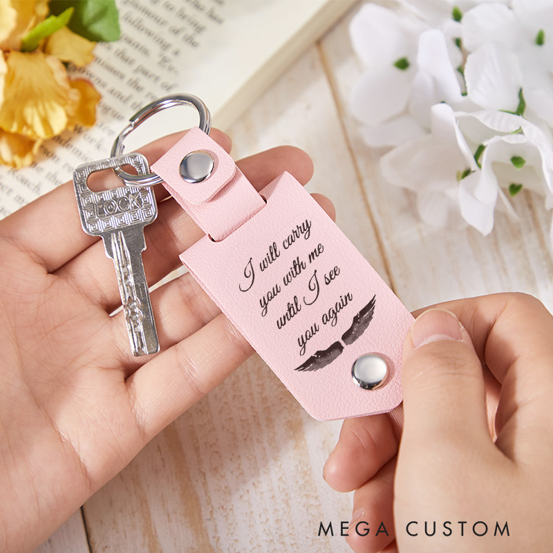 Personalized Photo Memorial Keychain for Loss of Loved One Bereavement Condolence Remembrance Gifts in Loving Memory Keyring