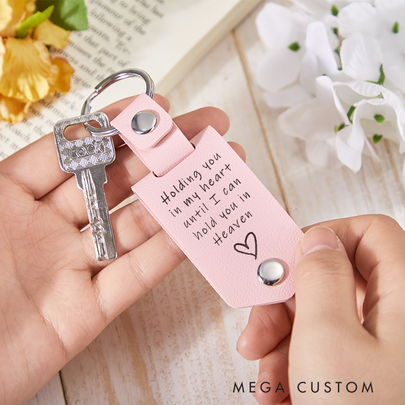 Personalized Photo Memorial Keychain for Loss of Loved One Holding You In My Heart Until in Loving Memory Keyring Memorial Keepsake Sympathy Gift