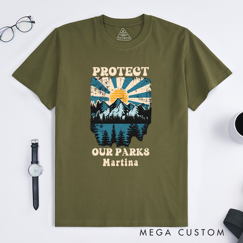 Personalized Protect Our Parks T-Shirt Preserve Nature's Beauty Shirt Hiking Camping Adventurers Shirt Gift for Travel 