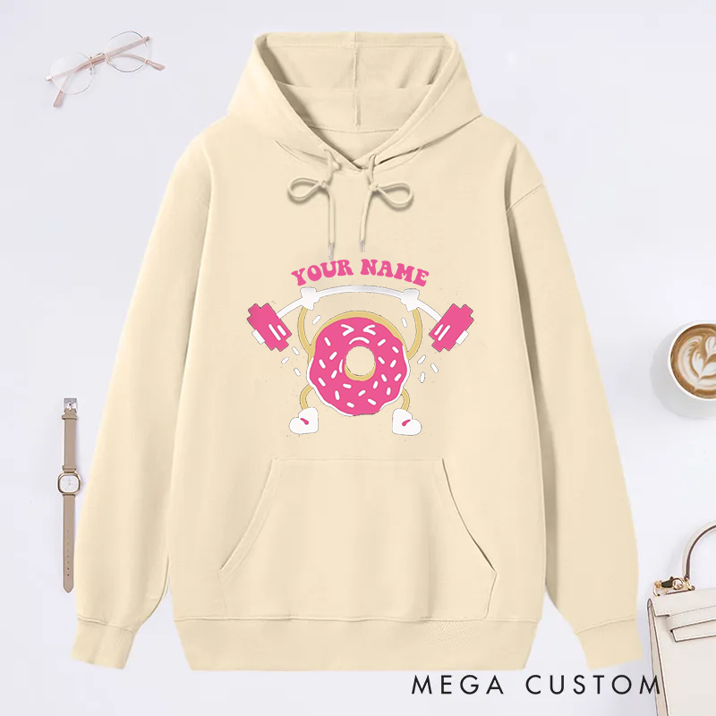 Personalized Fitness Classic Hoodies with Fun Donut Weightlifting Design for Fitness Enthusiasts Bodybuilders and Gym Lovers