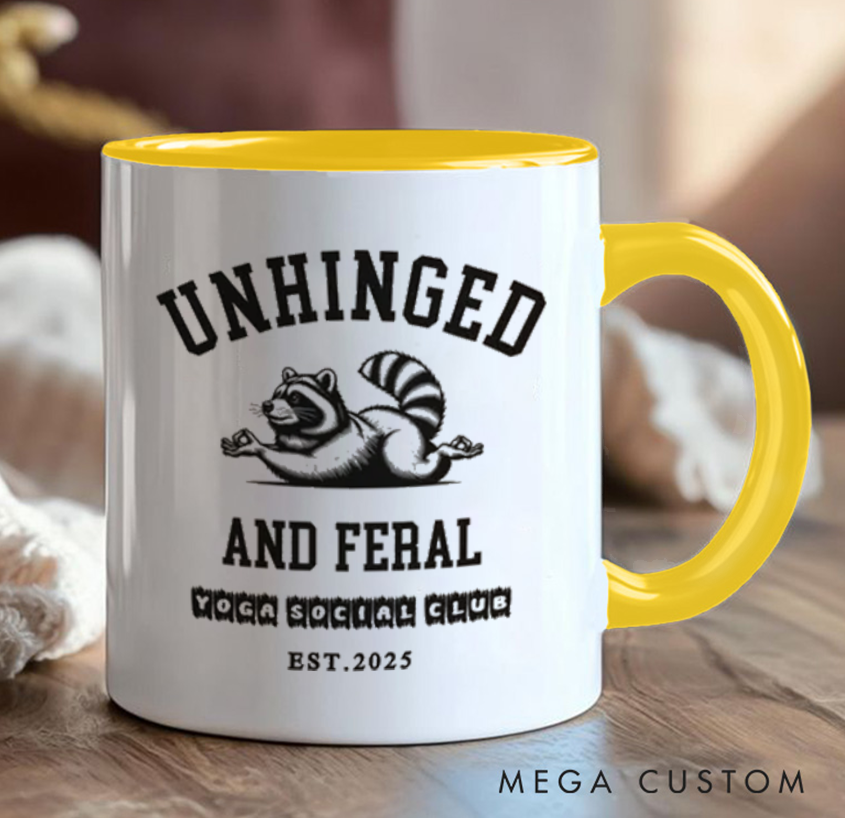 Personalized Yoga Mug with Funny Raccoon Design Custom Time Perfect Gift for Yoga Lover and Unique Gifts