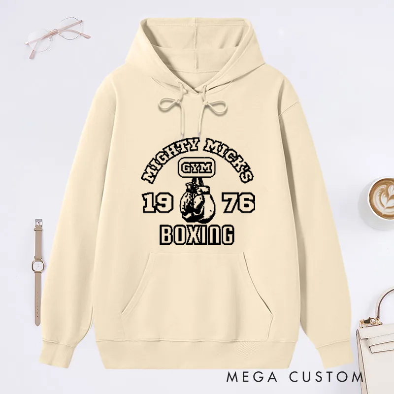 Personalized Gym Classic Hoodies with Classic Boxing Glove Graphic for Fitness Enthusiasts Bodybuilders and Gym Lovers